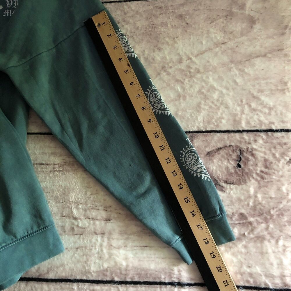 Daisy Street Hoodie XL Green Tie Dye Oversized Y2k Goth Hearts New York Grunge - Picture 13 of 16